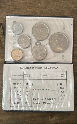 Estuche Monedas Mundial 82 España pesetas