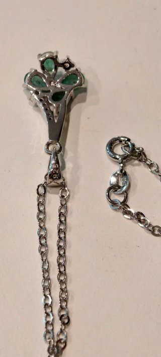 Collar Plata Ley Esmeralda Natural