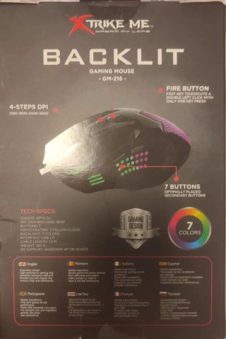 Ratón Gaming Xtrike Me GM-216 Retroiluminado