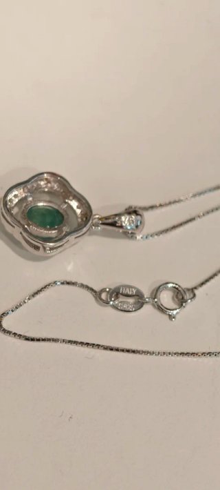 Collar Plata Ley Esmeralda Natural