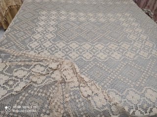 Copriletto matrimoniale filet beige