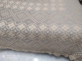 Copriletto matrimoniale filet beige