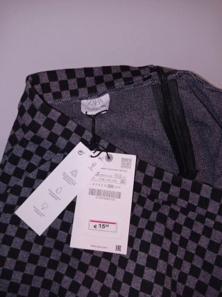 Falda corta Zara cuadros invierno