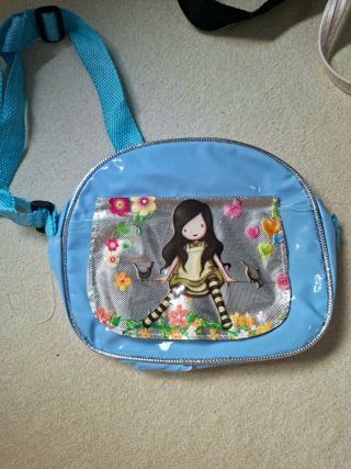 Bolso infantil niña azul con dibujo