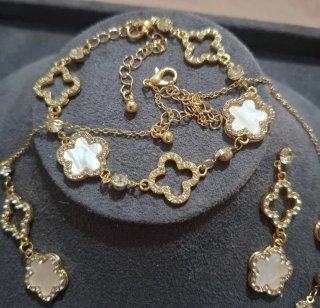 Set Bijoux Oro Bianco Fiore