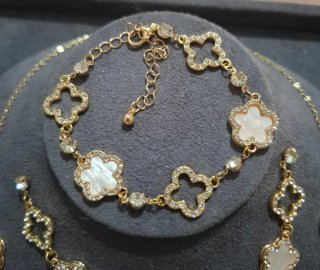 Set Bijoux Oro Bianco Fiore