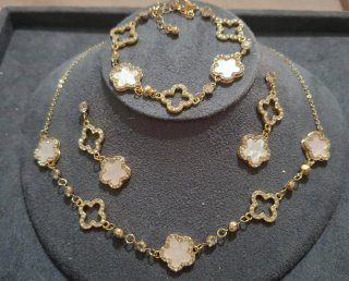 Set Bijoux Oro Bianco Fiore