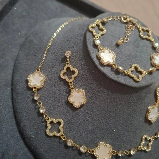 Set Bijoux Oro Bianco Fiore
