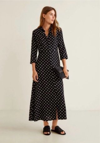 Vestido camisero lunares Mango.