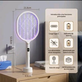 Raqueta Eléctrica Mata Mosquitos Recargable