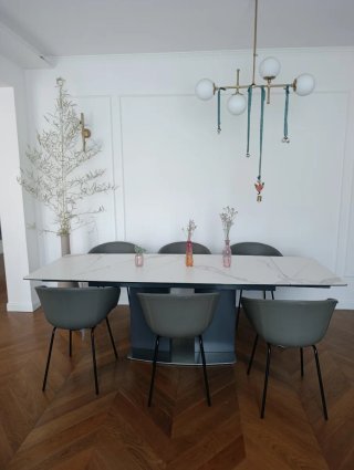 Tavolo allungabile marmo e acciaio 180cm - 240 cm