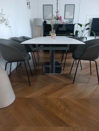 Tavolo allungabile marmo e acciaio 180cm - 240 cm
