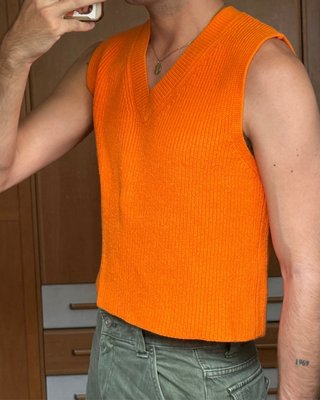 Chaleco de punto Zara naranja