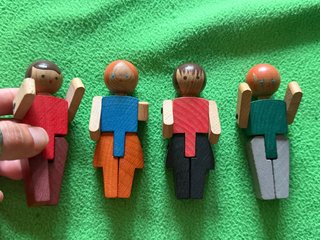 Muñecos de Madera Figuras Familia