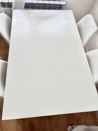 Mesa y 4 Sillas Comedor Blanco/Madera