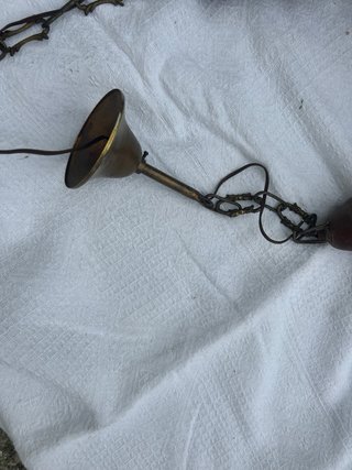 Coppia Lampadari Vintage Legno Vetro