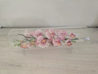 Centro de mesa cristal con orquídeas