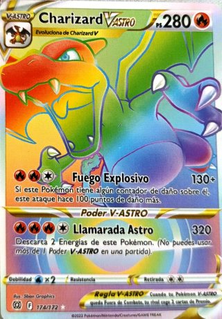 Carta Pokémon Charizard Vastro Arcoíris 174/172