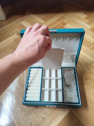 Caja joyero verde agua