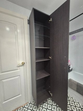 Armario baño alto madera 190x40x30