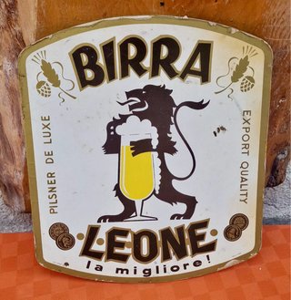 Cartonato Pubblicitario Birra Leone Roy Vercelli