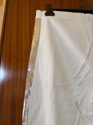 Pantaloni Dimensione Danza bianchi con paillettes