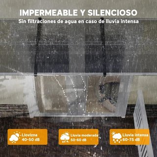 Marquesina Puerta Ventana 303cm Policarbonato UV