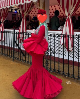 Traje Flamenca Diseño Clavel Talla Única
