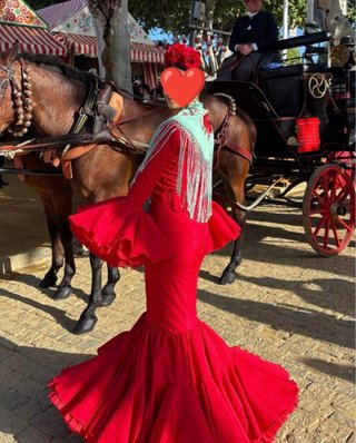 Traje Flamenca Diseño Clavel Talla Única