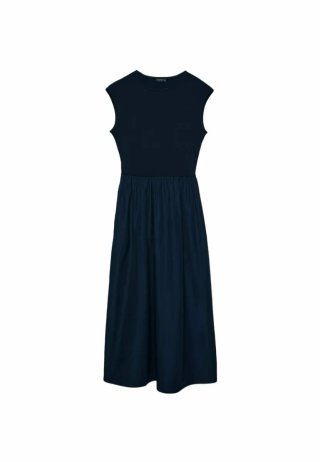 Vestido Midi Azul Stradivarius Nuevo