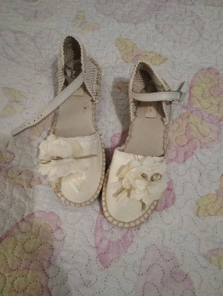 Alpargatas de lona marfil con esparto