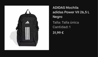 Mochila Adidas Power VII 26,5L Negra