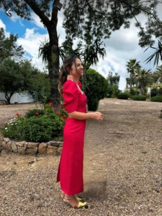 Vestido midi rojo Cardie