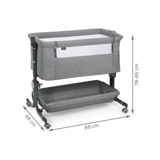 Minicuna colecho gris con colchón