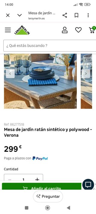 Mesa ratán sintético NUEVA