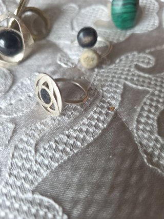 Lote 5 Anillos Plata y Piedras
