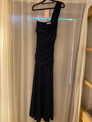 Vestido fiesta/graduación azul marino asimétrico