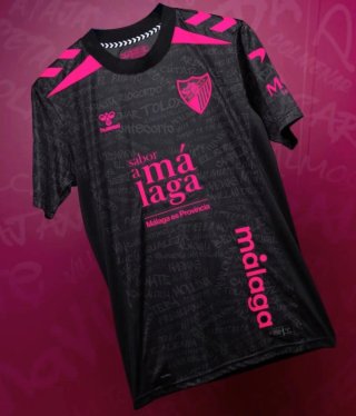 Camiseta Hummel Málaga Negra y Rosa