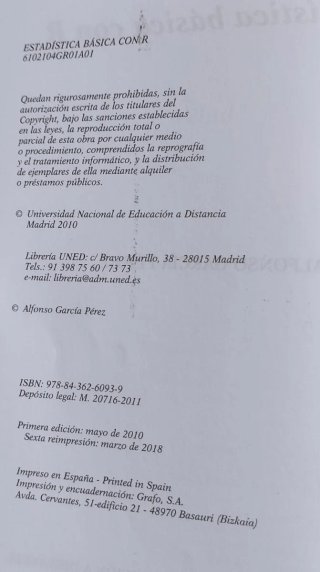 ESTADÍSTICA BÁSICA CON R y FÓRMULAS Y TABLAS