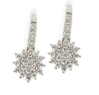 Pendientes oro blanco y brillantes