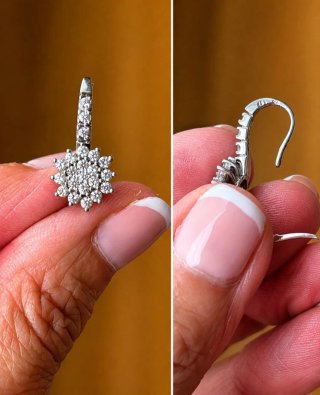 Pendientes oro blanco y brillantes