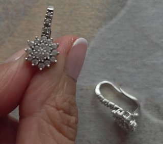 Pendientes oro blanco y brillantes