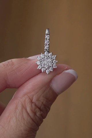 Pendientes oro blanco y brillantes