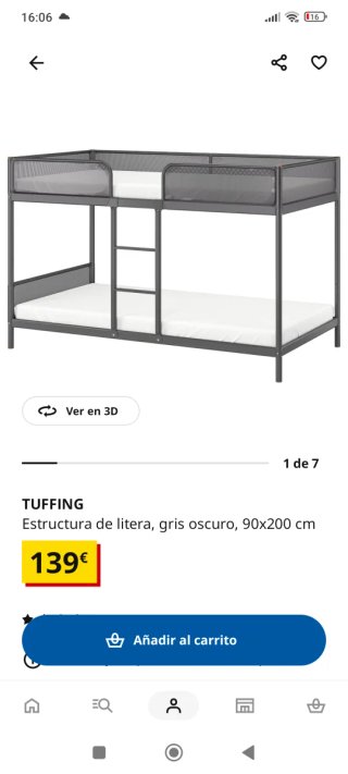 Litera de hierro gris y marrón
