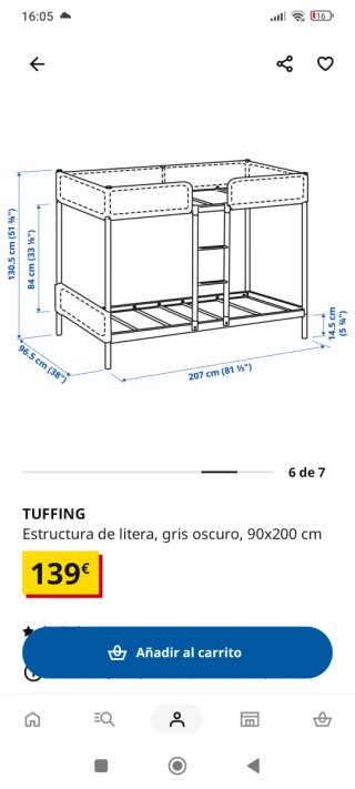 Litera de hierro gris y marrón