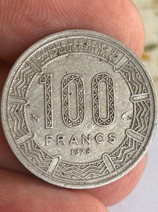 Moneda 100 Francos República Centroafricana 1975