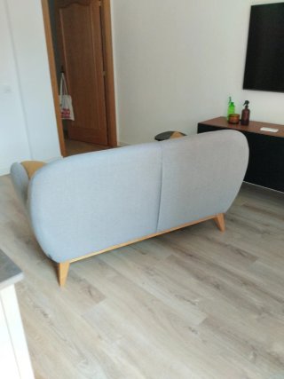 Sofá Chester Tela Gris y Beige