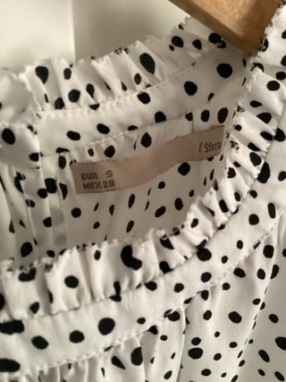 Blusa Sfera Blanca Lunares Verano Talla S