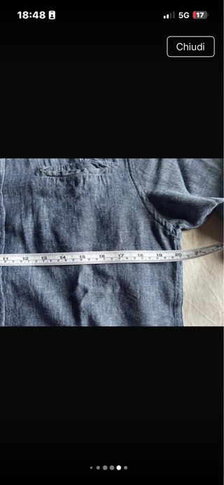 Camicia Doppelganger Lino Cotone Blu Tg S