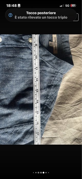 Camicia Doppelganger Lino Cotone Blu Tg S